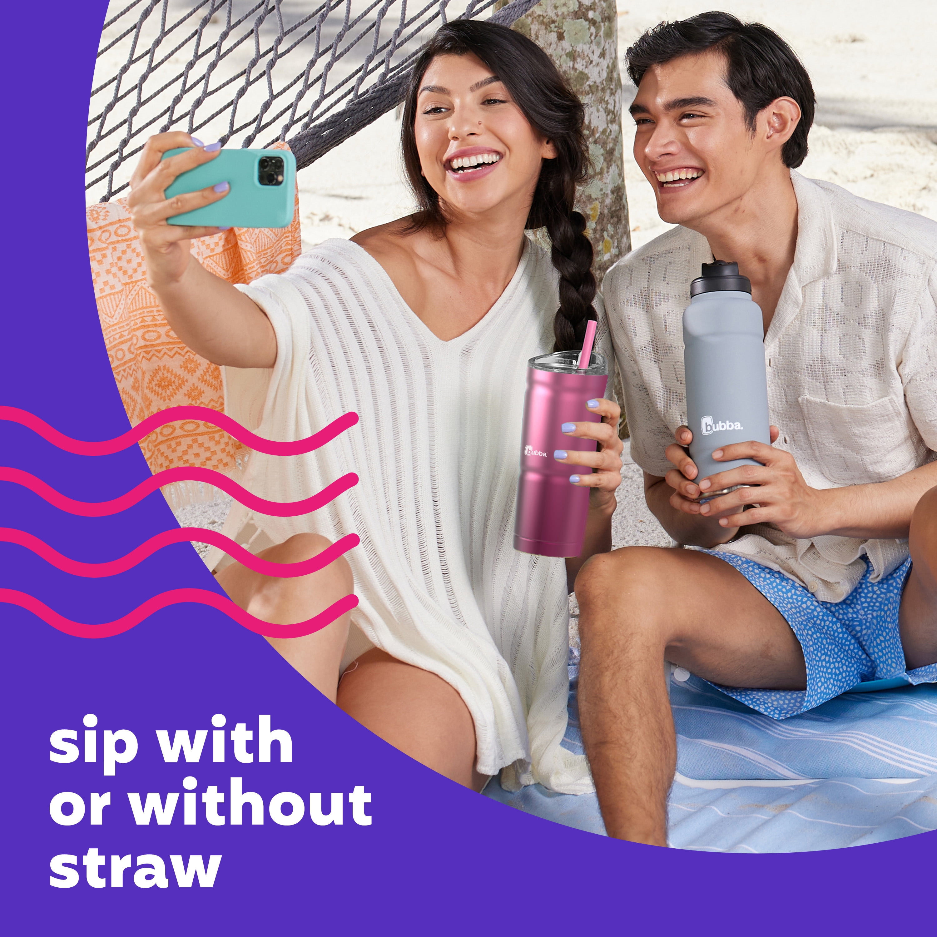 (2 pack) bubba Envy S Stainless Steel Tumbler with Straw, Pink Ombre, 24 fl oz.