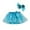 Blue, variant on Little Girls Cute Summer Casual Uniform Skirts Dance Splice Ballet+Bow Party Rainbow Hairpin Dress Kids Flowy Skirts Size 5-8T