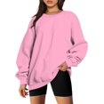 thumbnail image 1 of ORUYROP Sweat-Shirts Oversize pour Femmes Pull Col Rond Décontracté Silod Couleur Polaire Chandails, 1 of 6