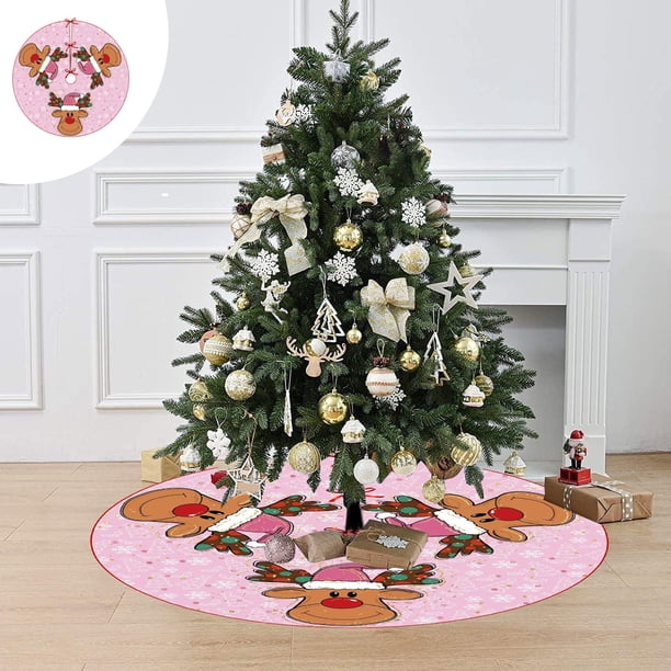Falda para Árbol de Navidad, Elementos Clásicos Navideños, Decoración Navideña, Falda para Árbol, Decoración Inferior para Árbol de Navidad, Delantal, Regalo