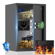 Mutak 2.0 CU.ft Electronic Biometric Safe Box with Fingerprint Lock, Home Safe Cabinet Security Box Digital Keypad Safe with Fireproof Bag