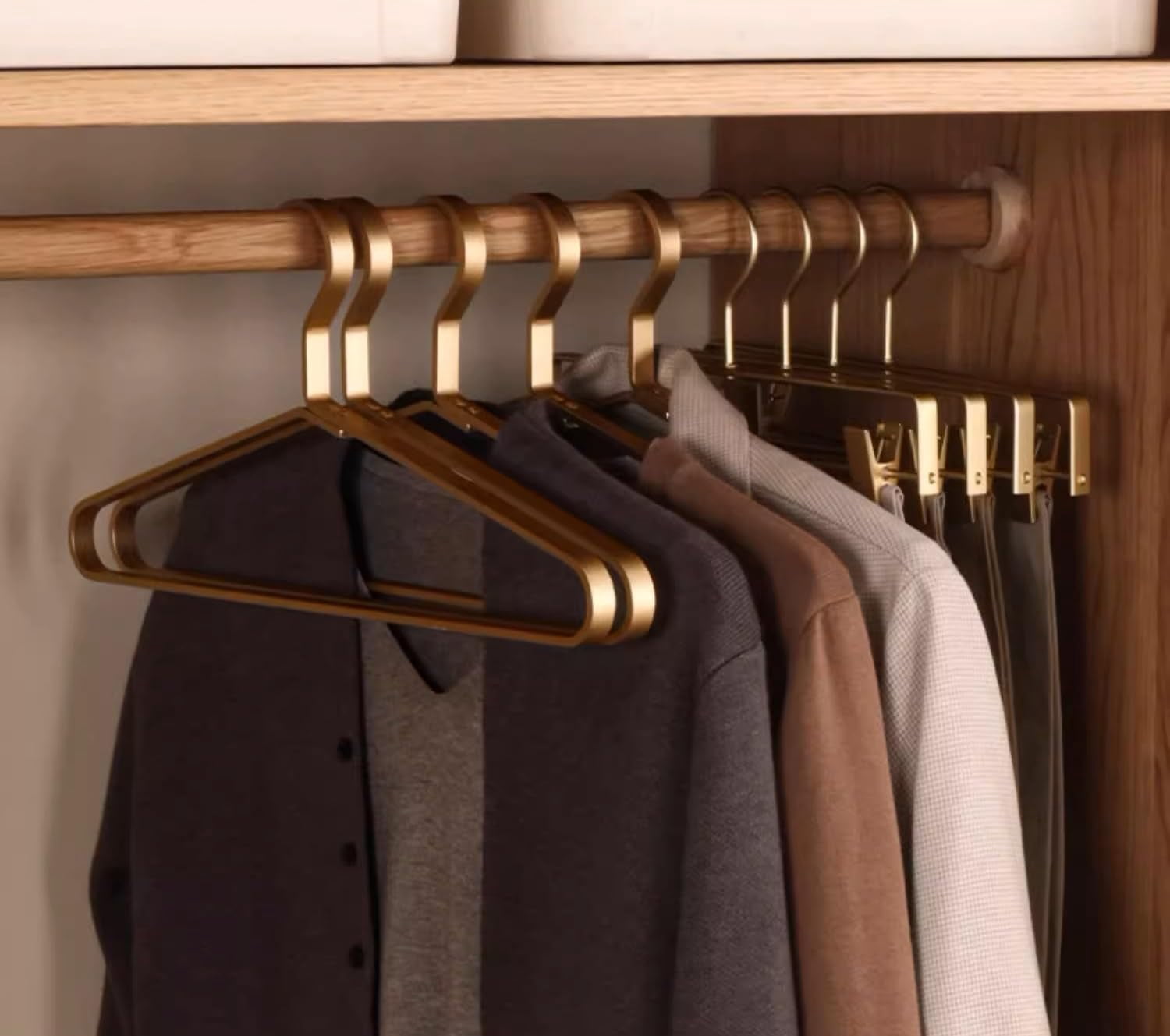 Premium Matte Gold Aluminum Coat Hanger,  Smooth Durable Metal Shirt & Dress Hangers, Clothing Support Hanger