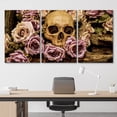 thumbnail image 3 of wall26 - Human Skull Roses Background - Canvas Art Wall Art - 24"x36"x3 Panels, 3 of 5