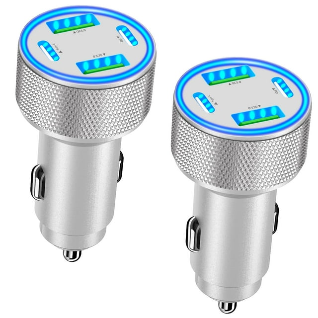 Cargador de coche KYOHAYA 90W con 4 puertos USB-C y USB-A para iPhone/Galaxy