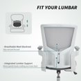 thumbnail image 4 of Ergonomic Office Chair with Lumbar Support & Flip-Up Armrests - Grey Mesh Task Desk Chair for Home Office, Living Room, or Study - Adjustable Height & Swivel, 4 of 7
