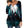 thumbnail image 1 of Ichuanyi Liquidación de mujeres Capasés impresos para mujeres Botones de manga redonda de cuello largo Tops de blusa ICHUANYI WER202308215687, 1 of 4