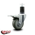 thumbnail image 2 of 3.5 Inch Gray Poly Swivel 1-5/8 Inch Expanding Stem Caster Total Lock Brake SCC, 2 of 2