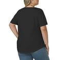 thumbnail image 3 of 4XL Womens Plus Size Tops Fashion Short Sleeve Shirts Flowy Solid Color Blouses Elegant Casual Crew Neck Tunics Black, 3 of 6