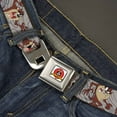 thumbnail image 2 of Looney Tunes Logo Full Color White Tasmanian Devil Expressions Gray Swirl Seatbelt Belt Standard, 2 of 3