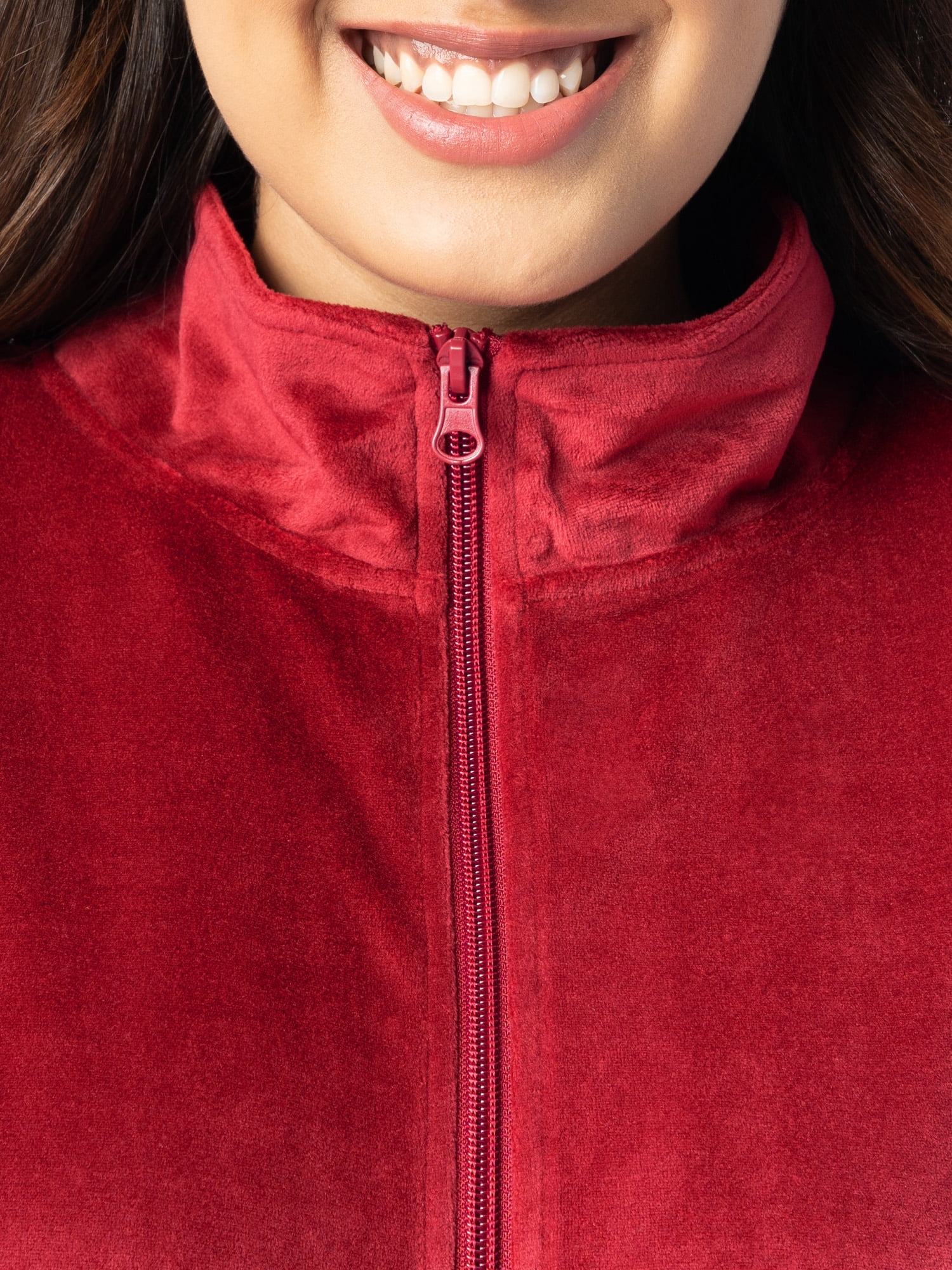 Athletic Works Women's Plus Active Velour Zip-up Jacket and Pant Tracksuit Set, Size 1X-4X