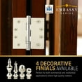 thumbnail image 5 of EMBASSY Door Hinge 5 x 5 Solid Brass Polished Nickel with Steeple Tips, 5 of 7
