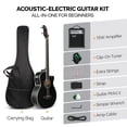 thumbnail image 2 of GLARRY Kit para principiantes de bajo eléctrico acústico de tamaño completo con amplificador de 15 W, bajo acústico eléctrico de 4 cuerdas con sintonizador incorporado, bolsa, correa, púas, cuerdas, b, 2 of 5