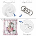 thumbnail image 4 of Easter Bunny Roses Shower Curtain, Waterproof Shower Curtains for Bathroom, Pink Floral Spring Botanical Washable Fabric Bathtub Curtain Set Bath Decor with 12 Hooks Long 72"x84", 4 of 8