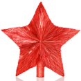 thumbnail image 3 of Decoración para árbol de Navidad con tres estrellas de miel, color rojo, 21 cm, 3 of 7