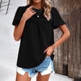 thumbnail image 3 of Pretty Comy Women's Temperament Solid Color Short-sleeved Parquet Top, 3 of 9