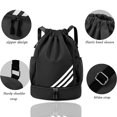 thumbnail image 3 of Fashion Sports Backpacks, Large Capacity Gym Bag, Drawstring Sports Bag, Football Bag, Adjustable Waterproof Sports Backpack with Ball Compartment Bottom Compartment for Women Men Junior (Black), 3 of 7