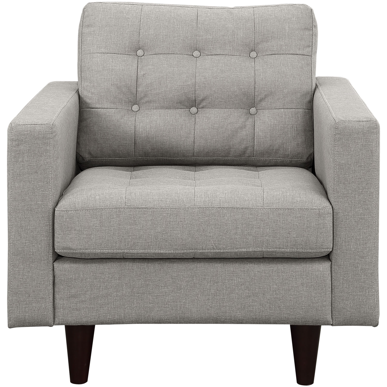 Modway Empress Upholstered Fabric Armchair in Light Gray - image 3 of 5