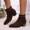 Brown, variant on Womens Pointed Toe Side Zipper Dress Boots for Fall Winter, Fashion Block Heel Ankle Booties with Non-Slip Sole, Stylish Short Boots for Work and Party