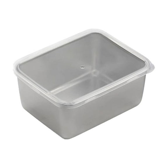 HWHCGZ Stainless Steel Square Plate With Lid Thickened Metal Dish Plate, Heavy Duty Restaurant Wash Basin/Dish Washing Tub for Kitchen Organization/Storage Gray