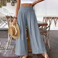 thumbnail image 2 of BXINGOHAI Womens Wide Leg Pants Solid High Waist Pant Casual Drawstring Pants 2024 Outdoor Travel Vacation Long Pants Today Sales Gray,S, 2 of 6