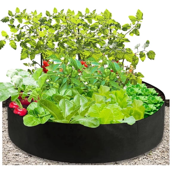 Grow Bags 100 Gallon, Large Plant Grow Bags, Round Thickened Breathable Nonwoven Fabric Plants Pots, Grow Nursery Planting Container for Potatoes Vegetables, Garden Fruits and Flowers