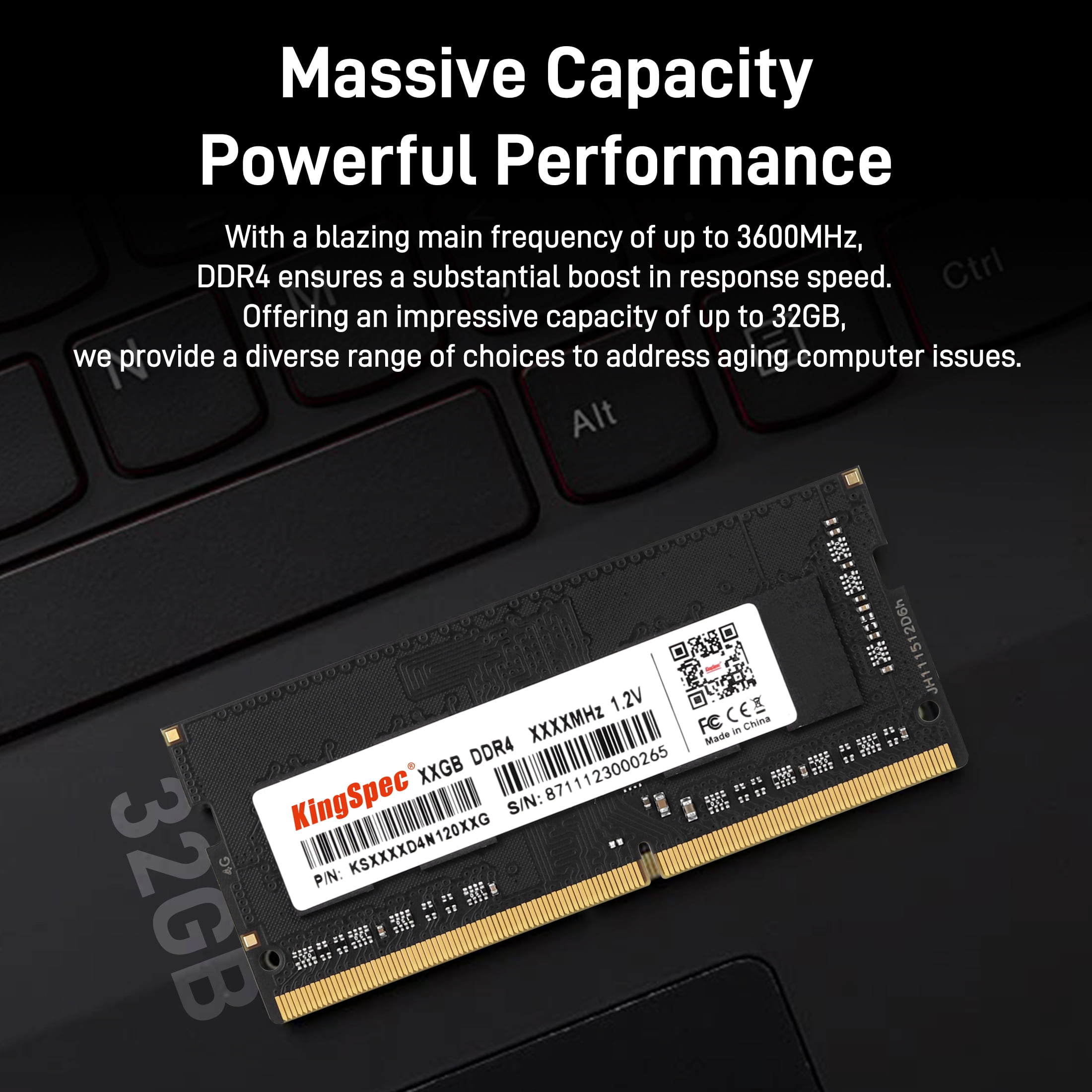 KingSpec DDR4 16GB 260-Pin SO-DIMM 3200 (PC4 25600) 16G Laptop Ram Memory Model For Notebook