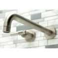 thumbnail image 3 of Kingston Brass KS8058ML Milano Two-Handle Wall Mount Roman Tub Faucet, Brushed Nickel, 3 of 7