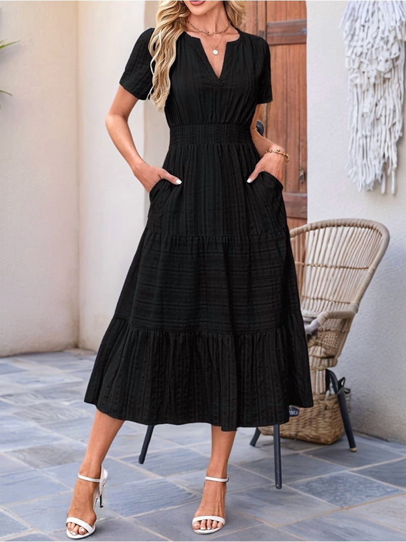 midi casual maxi dresses for women MEROKEETY Fall Long Sleeve Midi Dresses for Women 2026 Casual Boho Vacation  V Neck Modest Cotton Long Maxi Dress with Pockets, Blue, Small at Amazon Women's  Clothing store