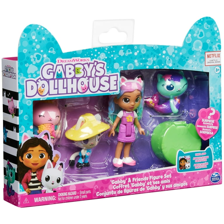 Gabby’s Dollhouse, Gabby and Friends Figure Set with Rainbow Doll