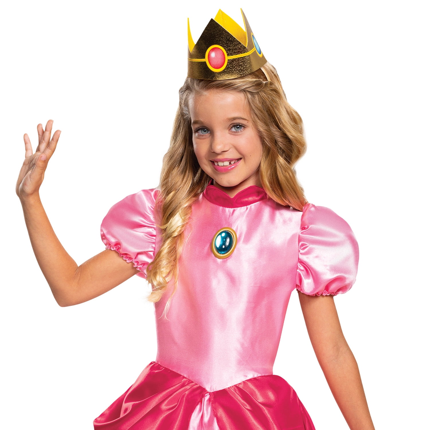 Nintendo Super Mario Bros. Princess Peach Halloween Costume for Children, Girls Size M (7/8), by Disguise