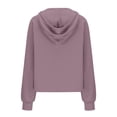thumbnail image 6 of Tunic Tops Plus Size Long Fall Loose Hooded Sleeve Mitten- Cold Shoulder Half Zip Solid Color Hoodie Cotton Sweatshirt Hoodies(Light Purple,S), 6 of 6