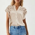 thumbnail image 2 of Camisa elegante de verano para mujer, top informal de corte holgado, 2 of 8