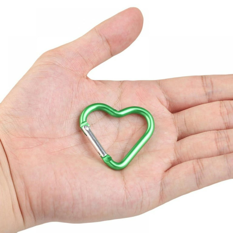Shengshi Heart Shaped Aluminum Alloy Keychain Aluminum Heart Carabiner Hook Clip Key Holder for Luggage Toys Quick Hanging Key Ring Etc White