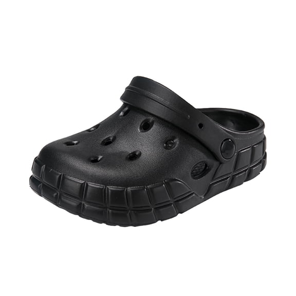 LIIPEE Boys Sandals Casual Solid Color Closed Toe Flat Bottom Fashion Sandals Kids Lightweight Adjustable Strap Summer Beach Shoes Cute Comfortable Breathable Soft Sole Daily Footwear,Black,2-3 Years