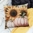 thumbnail image 2 of Patifu Sunflowers Pumpkins Harvest Home Furnishing Thanksgiving Day Pillowcase Short Plush Material 12x12in, 2 of 5