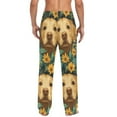 thumbnail image 4 of FORMRS Mens Pajama Pants with Pockets Sleepwear Lounge Bottoms Sizes S-2XL, Flowers and Dog, 4 of 7