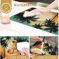 thumbnail image 4 of 6 Pcs Palm Trees Table Mats,Sunset by The Sea Placemats Waterproof Washable, Kitchen Table Decoration Placemats Modern Holiday Kitchen Table Decoration(12"x18"Linen), 4 of 6