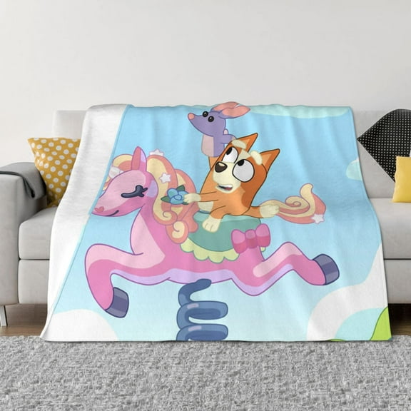 Saiise Bluey Throw Blanket 40"x30" ,Soft Lightweight Cozy All Season Blanket for Bed,Couch,Car