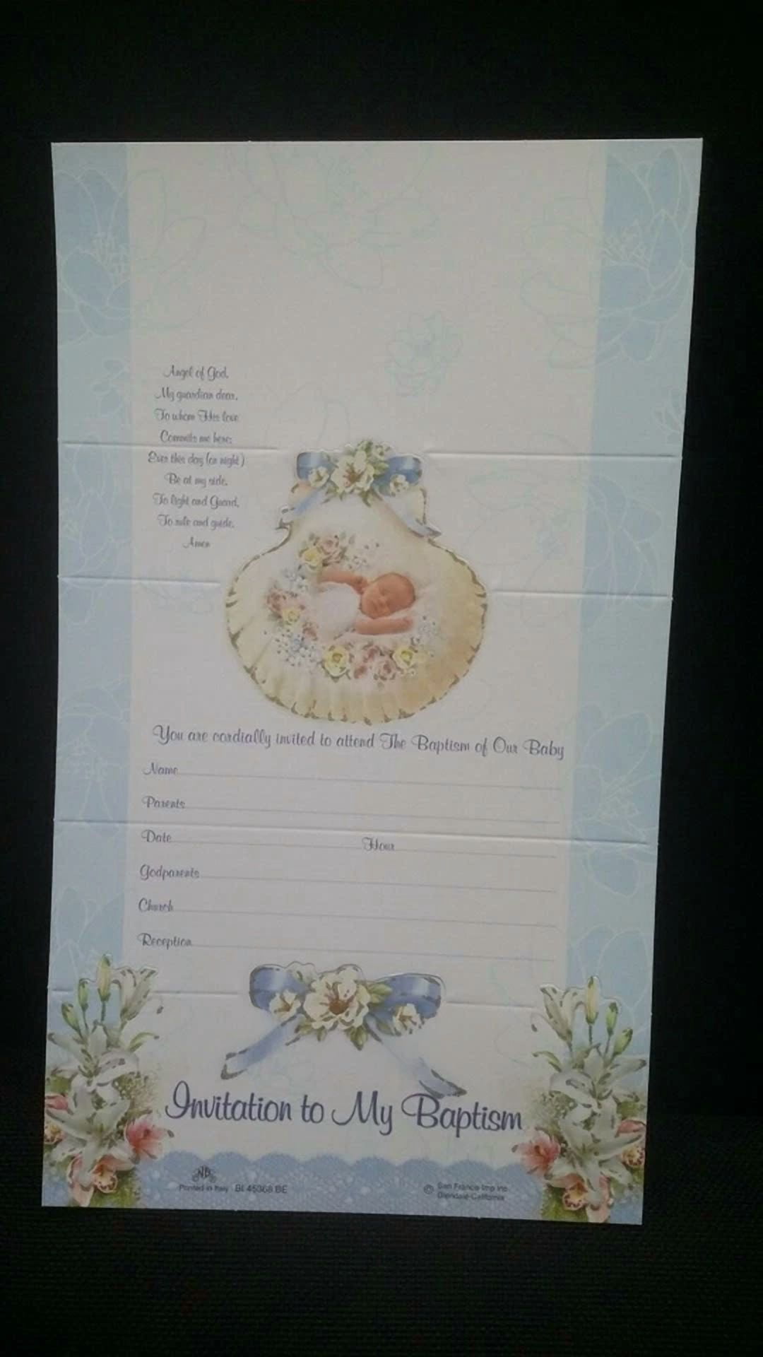 BUTTERFLY- Baptism, Christening Invitations, Party Favors, Boy, English, Invitaciones