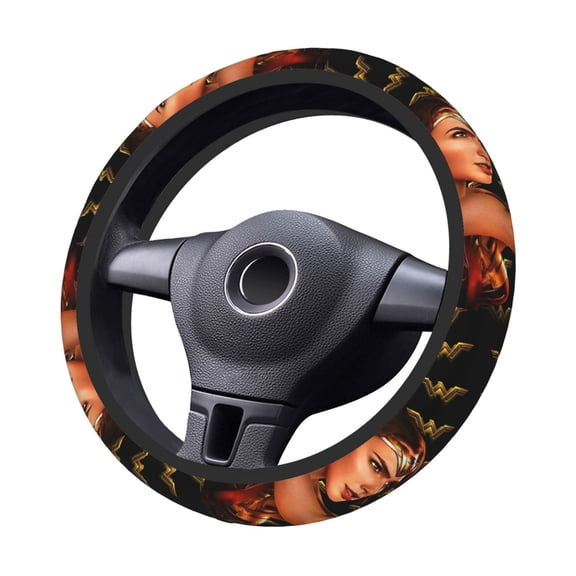 Won-Der Wo-Man Steering Wheel Cover Elastic Stretch Breathable Vehicle Steering Wheel Protector Car Interior Accessories