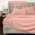 thumbnail image 4 of Superior 1000 Thread Count Egyptian Cotton Sheet Set, Deep Pocket Sheets, Olympic Queen, Dusted Rose, 4 of 13
