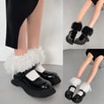 thumbnail image 5 of Yokua 1 Pair of Frilly Socks Ballet Socks Ruffle Ankle Socks with Bows Lace Top Sock, 5 of 15