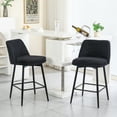 thumbnail image 2 of Knubmt 2 Pack Counter Height Barstools with Metal Legs, 360 Degree Swivel Upholstered Linen Bar Stools for Kitchen Island, Bar, Black, 2 of 11