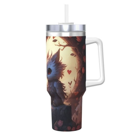 

Matuu Romantic Rose Animal Couple for 40OZ Ice Cup with Handle Durable Thermal Cups Keep Drinks Cold and Hot Insulated Car Mug with Lid