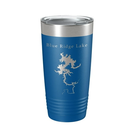 

Blue Ridge Lake Map Tumbler Travel Mug Insulated Laser Engraved Coffee Cup Georgia 20 oz Royal Blue