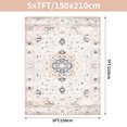 thumbnail image 3 of Washable Area Rug 5x7 Retro Boho Chic Medallion Distressed Design Living Room Indoor Non-Slip Large Oriental Accent Throw Rug for Kitchen Bedroom Office Carpet, 3 of 8