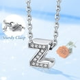 thumbnail image 3 of Collar inicial de plata esterlina Silvora con circonita cúbica letra Z colgante para niñas adolescentes, 3 of 8