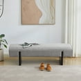 thumbnail image 5 of Zesthouse 55.1" Upholstered Bench, Modern Linen Ottoman Bench with Wooden Legs, Entryway Bench for Bedroom Living Room, Gray, 5 of 12