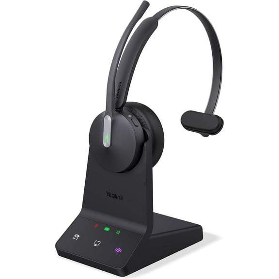 Yealink 1208672 WH64 Mono UC Wireless Headset, DECT & Bluetooth, Phone Headset,26h Talking, Office Work, Cell Phone Headset
