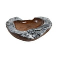 thumbnail image 5 of Teakwood Decorative Bowl with Burnt Edges for Coffee Table Centerpiece Decorations - Home Decor Bowl for Kitchen Counter and Living Room - Rustic Catchall Basin for Key and Candy - 3", Brown & Gray, 5 of 11